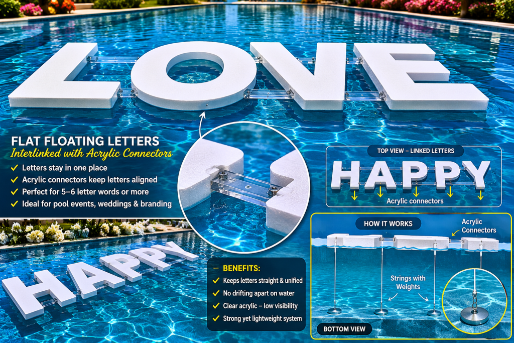 Floating letters for the pool
