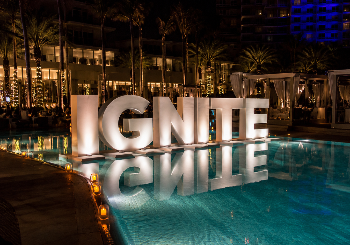 Ignite lited floating letters